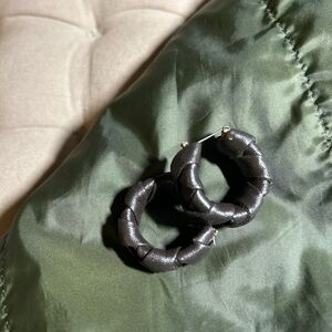Leather hoop earrings